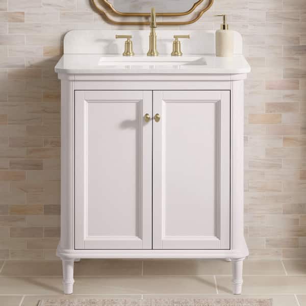 Cliveden 30 in. Single Sink Freestanding Cameo White Bath Vanity with Volakas Engineered Stone Top (Assembled)