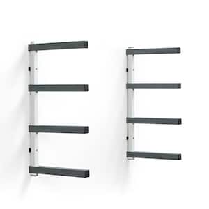 24.25 in. H x 72 in. W x 12.5 in. D Gray/White 4-Level Wall Mounted Storage Rack