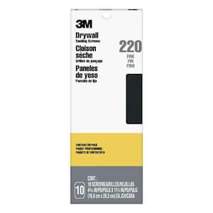 4-3/16 in. x 11-1/4 in. (10.6 cm x 28.5 cm) 220 Grit Fine Drywall Sanding Screens Pro-Pak (10-Sheets per Pack)