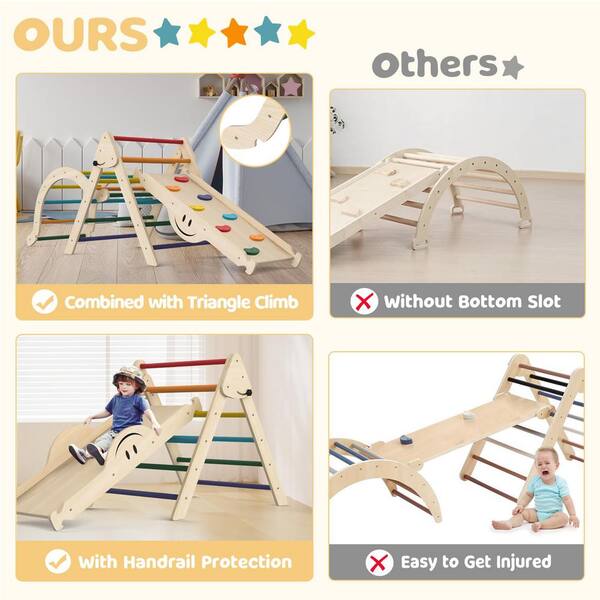 SEEUTEK 8-in-1 Rainbow Triangle Set with Seesaw Design