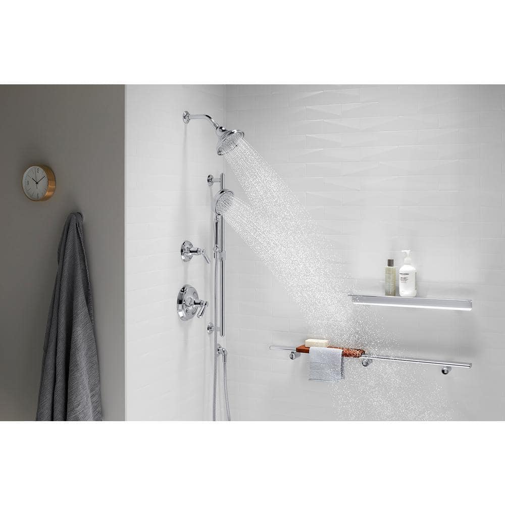 Polished Chrome Multifunction Wall Mounted Showerhead