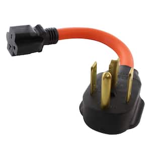 10/3 STW 1 ft. 14-30P 30 Amp 4-Prong Dryer Plug to 6-15/20R 20 Amp 250-Volt T Blade Connector