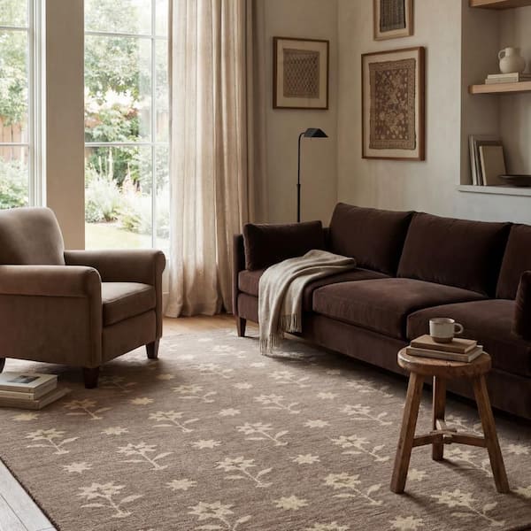 Ella Wool Area Taupe 6 ft. x 9 ft. Indoor Area Rug