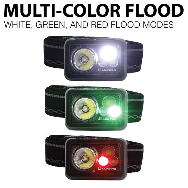 LUXPRO Pack740 Waterproof Multi-Color LED Headlamp LP740 - The