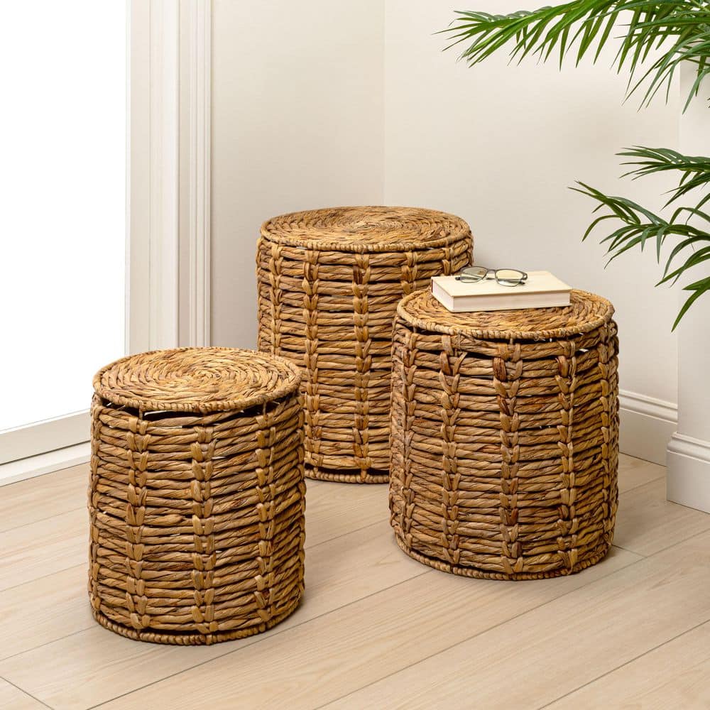 JONATHAN Y Zaria 18.11 in. Coastal Bohemian Handwoven Natural