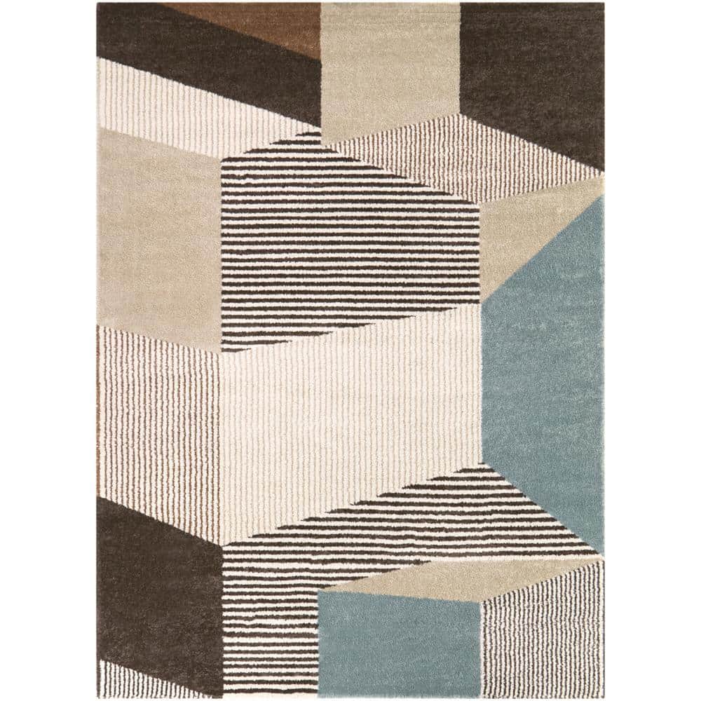 Evelina Cream 5 ft. x 7 ft. Abstract Area Rug price history on PriceWatchPro