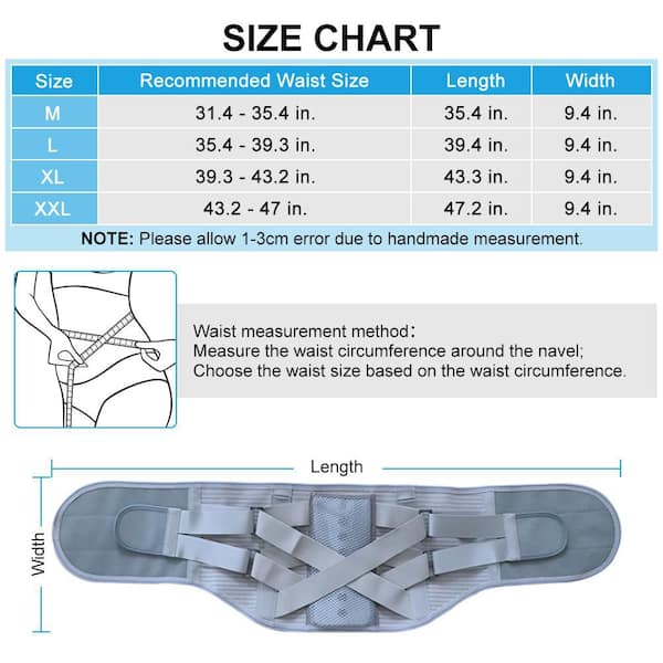 Wellco XL Breathable Back Support Belt for Men & Women Anti-Skid