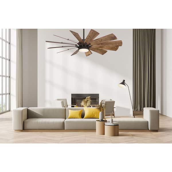 Trudeau 60 in. LED Indoor Espresso Bronze Ceiling Fan with Light Kit and Remote Control