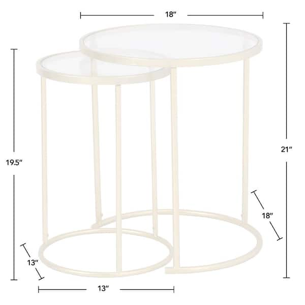 FirsTime & Co. Stark Gold Nesting End Table 2-Piece Set - 18