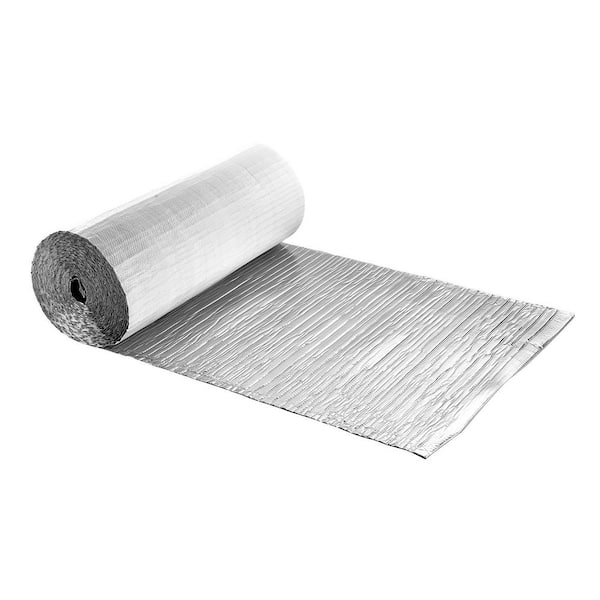 6 mm Reflective Insulation Roll 48 in. x 100 ft., Double-Layer Bubble Radiant Barrier with Aluminum Foil & White PE Film