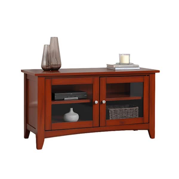 Alaterre Furniture Shaker Cottage 36 in. TV Stand Cabinet, Media Console with Adjustable Shelves, Storage Organizer for Living Room, Cherry