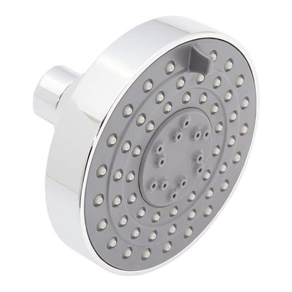 SIGNATURE HARDWARE 3-Spray Patterns with 1.8 GPM 4.125 in. Wall Mount Full Fixed Shower Head with No Additional Features in Chrome