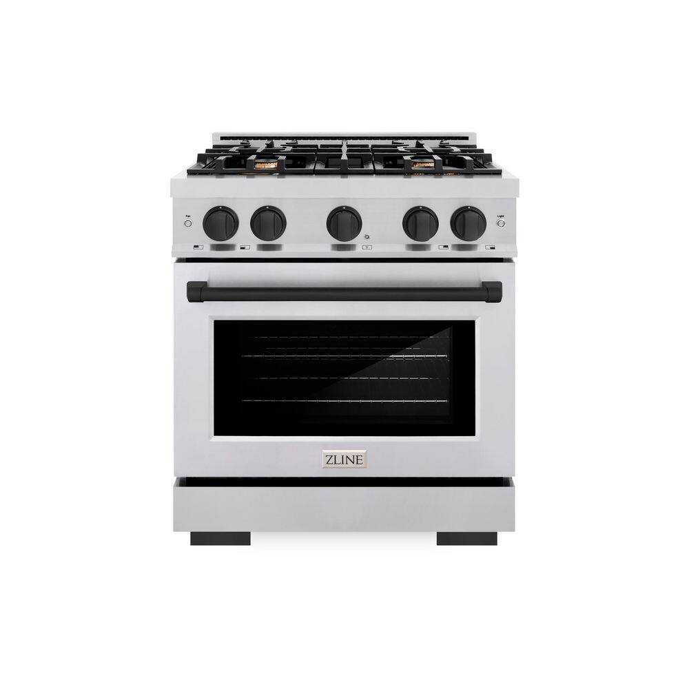 Select 30 in. 4-Burner Gas Range with Gas Convection Oven in Stainless Steel and Matte Black price history on PriceWatchPro