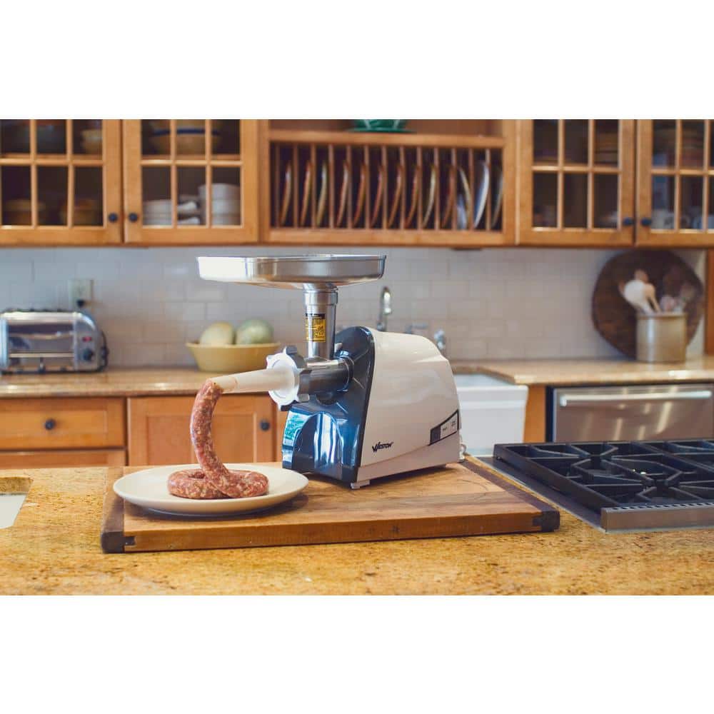 #8 575 W Silver Electric Meat Grinder with Sausage Stuffing Funnel