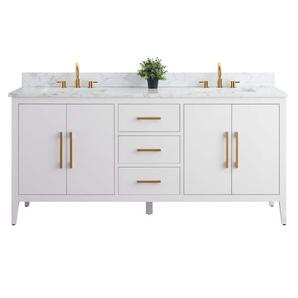 marble♡ Vanity Art 72 in. W x 22 in. D x 34 in. H Double Sink