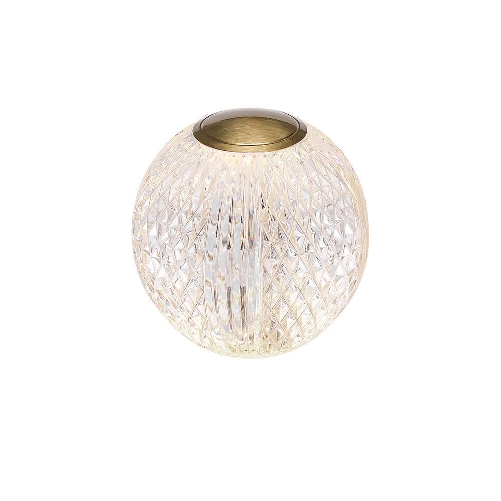 Marni Natural Brass and Clear Globe Table Lamp