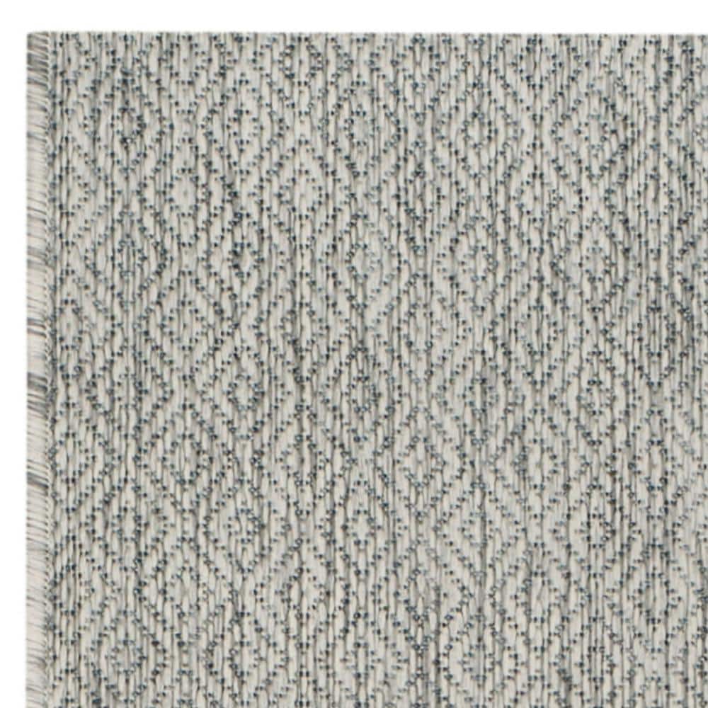 Elegant Gray 27"x14" Reversible Flat-Woven Synthetic Runner Rug