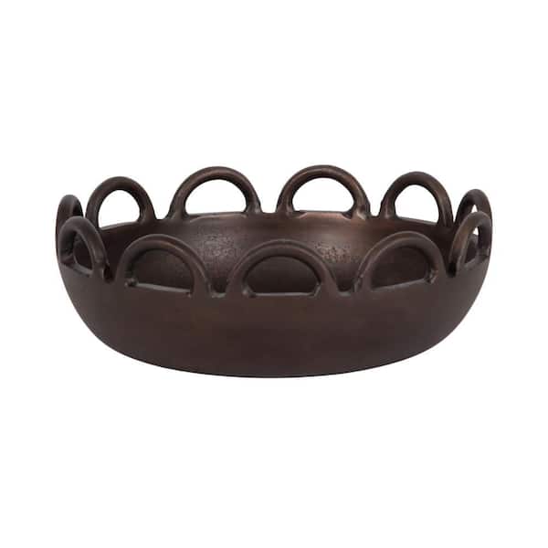 Lusila Bronze Round Metal 12 in. Decorative Bowl