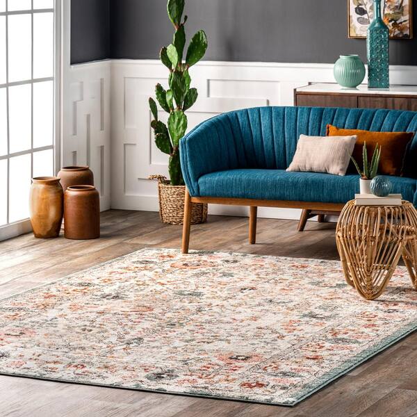 Lenore Vintage Floral 4 ft. x 6 ft. Beige Area Rug