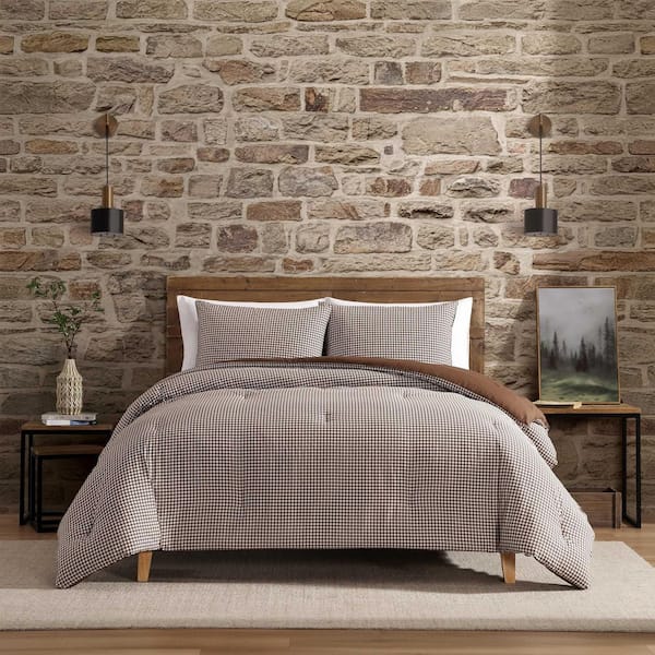 Harrison 3-Piece Brown/Cream Cotton King Comforter Set