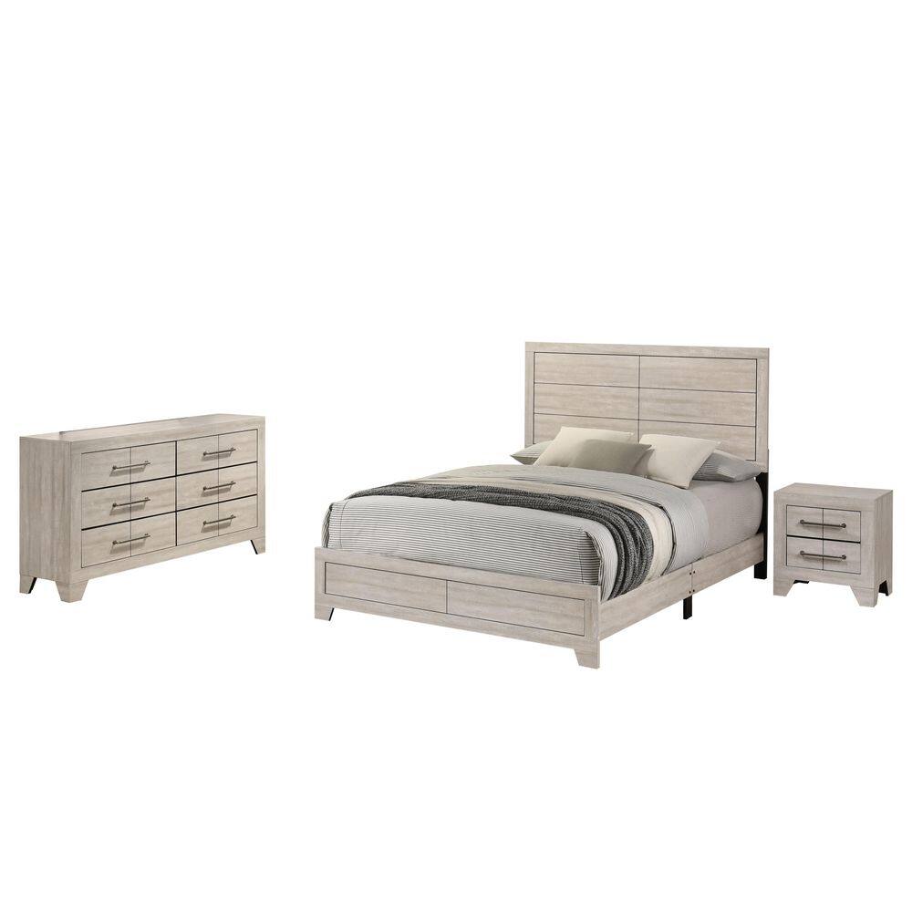 Dolce 3-Piece Rustic Grey Oak Color Wood Eastern King Bedroom Set price history on PriceWatchPro