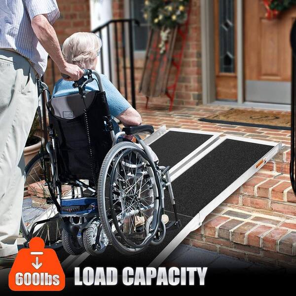 7 ft. Wheel Chair Ramp Aluminium Threhold Ramp Portable Foldable