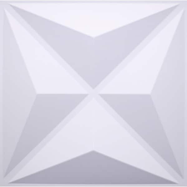 Falkirk Ross 2/25 in. x 19.7 in. x 19.7 in. White PVC Diamond 3D Decorative Wall Panel 5-Pack