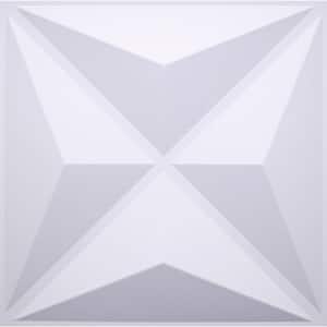 Falkirk Ross 2/25 in. x 19.7 in. x 19.7 in. White PVC Diamond 3D Decorative Wall Panel