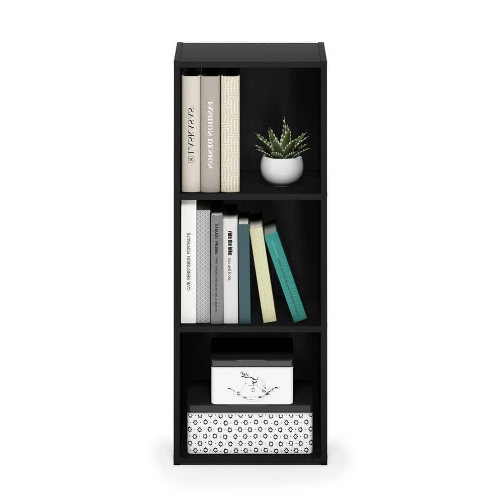 Sleek Blackwood 3-Tier Freestanding Open Cube Shelf