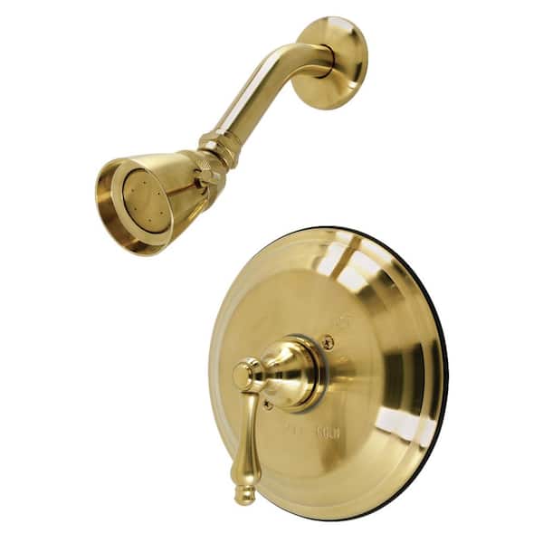 Kingston Brass Restoration Single Handle 1-Spray Shower Faucet 1.8 GPM with Pressure Balance in Brushed Brass