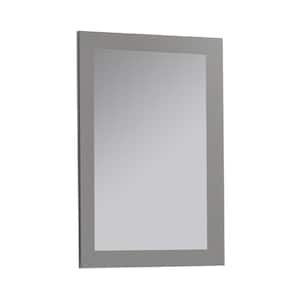 17 in. W x 27 in. H Framed Rectangular Bathroom Vanity Mirror in Gray