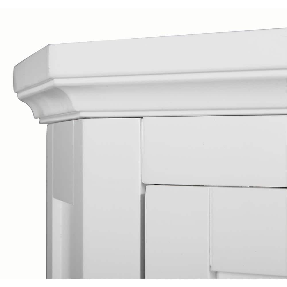 White Engineered Wood Corner Cabinet with Adjustable Shelving