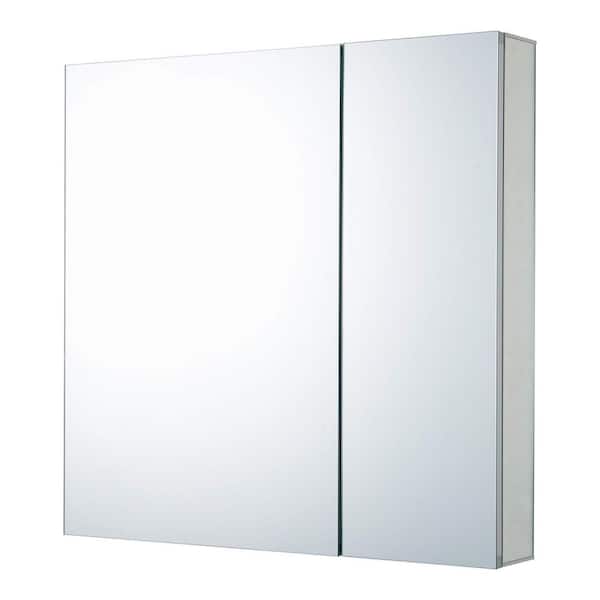 30 in. W x 30 in. H Rectangular Aluminum Recessed or Surface Mount Medicine Cabinet with Mirror