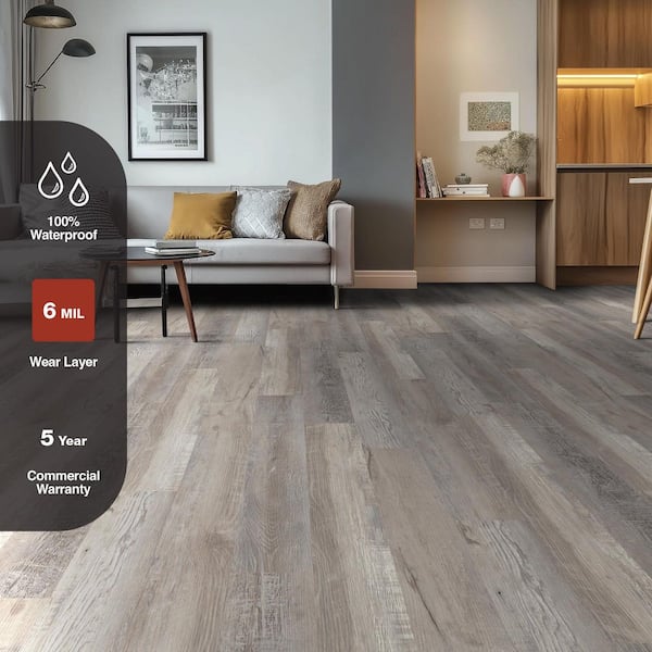 Winding Brook 6 MIL x 6 in. W x 36 in. L Click Lock Waterproof Luxury Vinyl Plank Flooring (23.95 sqft/case)