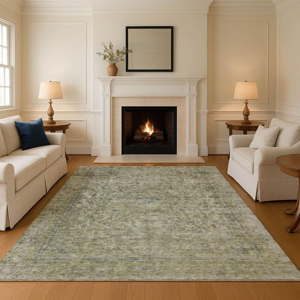 Mayfield Premium Machine Washable Abstract AMF1645 Sage 3 ft. x 4 ft. Area Rug price history on PriceWatchPro