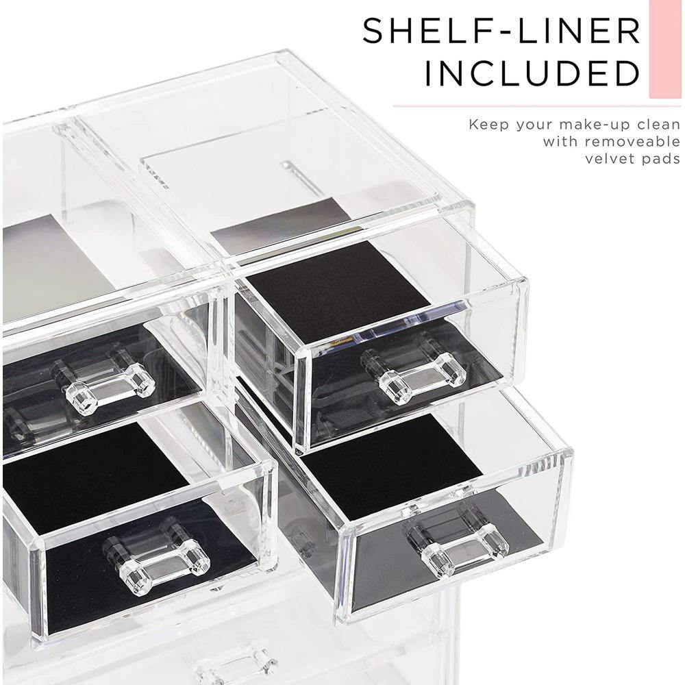 Clear Acrylic Makeup Organizer with 7 Drawers and 16 Slots