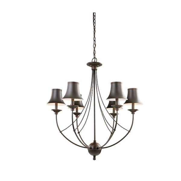 Hampton Bay Charleston 6-Light Oil-Rubbed Bronze Chandelier with Shade