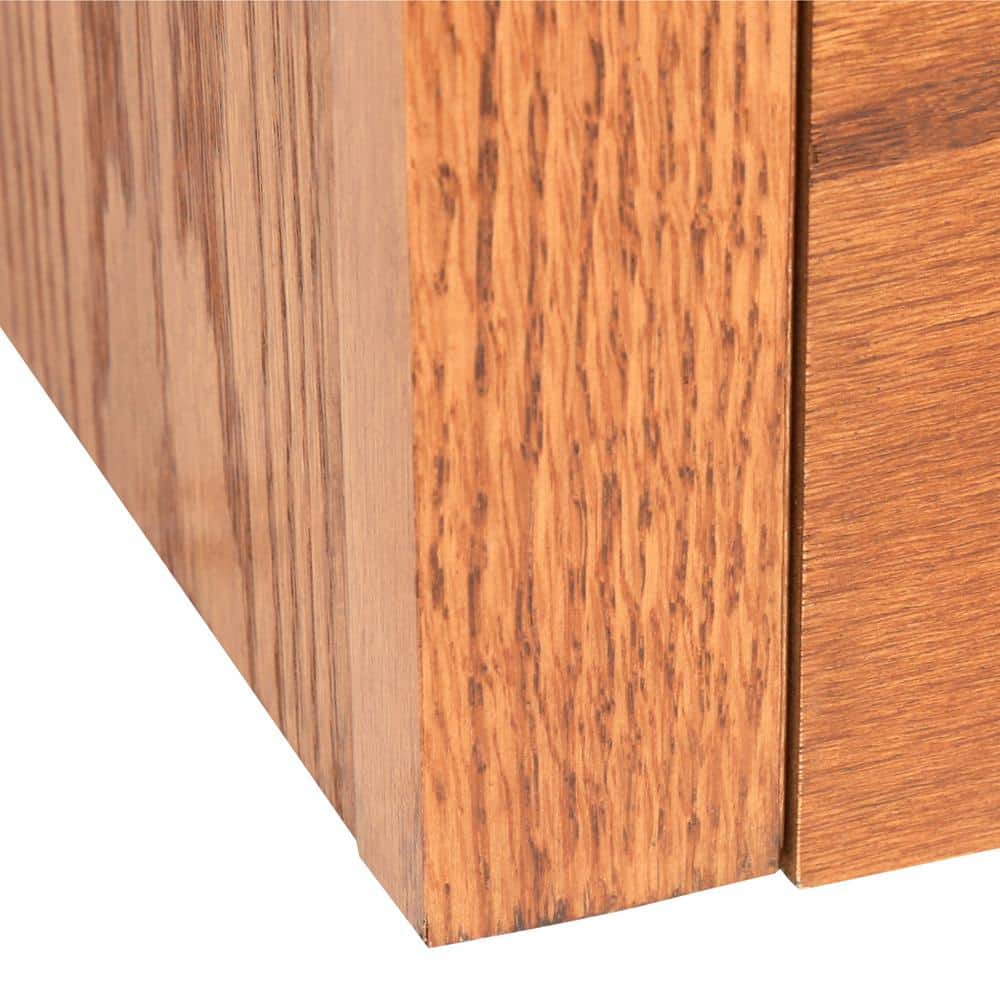 Eco-Friendly Dry Oak Wood Bookcase with Adjustable Shelves