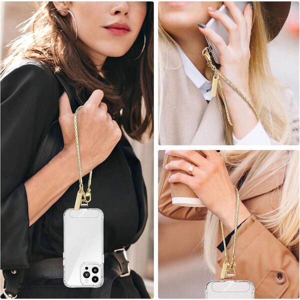OBJLGEV Metal Phone Chain Wristlet Strap Detachable Lanyard with 2