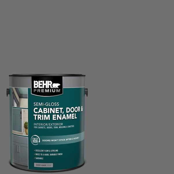 1 gal. #AE-48 Machine Gray Semi-Gloss Enamel Interior/Exterior Cabinet, Door & Trim Paint