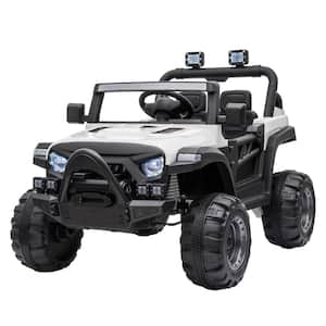 12-Volt Electric Motorized Off-Road Vehicle, 2.4G Remote Control Kids Ride On Car, Head/Rear Lights in White