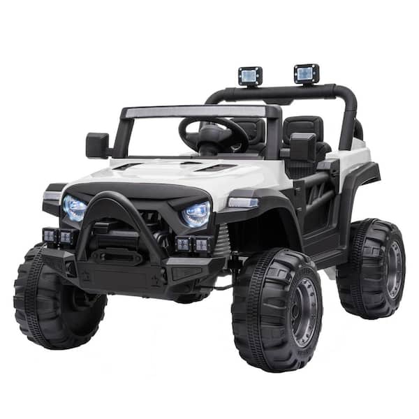 Unbranded 12-Volt Electric Motorized Off-Road Vehicle, 2.4G Remote Control Kids Ride On Car, Head/Rear Lights in White