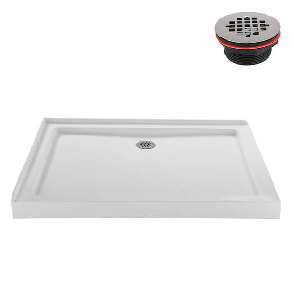 NT-342-426-RH 42 in. L x 36 in. W Corner Acrylic Shower Pan Base, Glossy White with Right Drain, ABS Drain Included