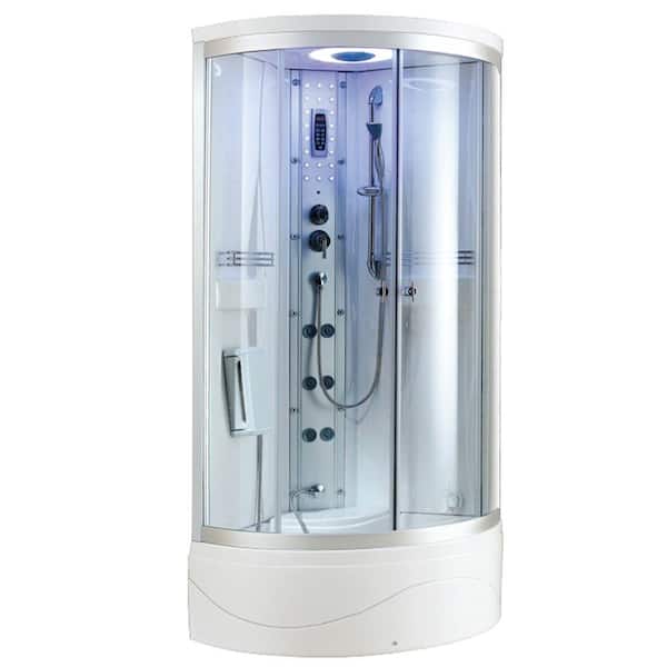 Ariel SS-902A 36 in. x 36 in. x 83 in. Steam Shower Enclosure Kit in White