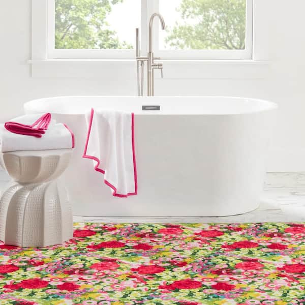 Chamomile Cluster Machine Washable Multi 5 ft. x 8 ft. Indoor Area Rug