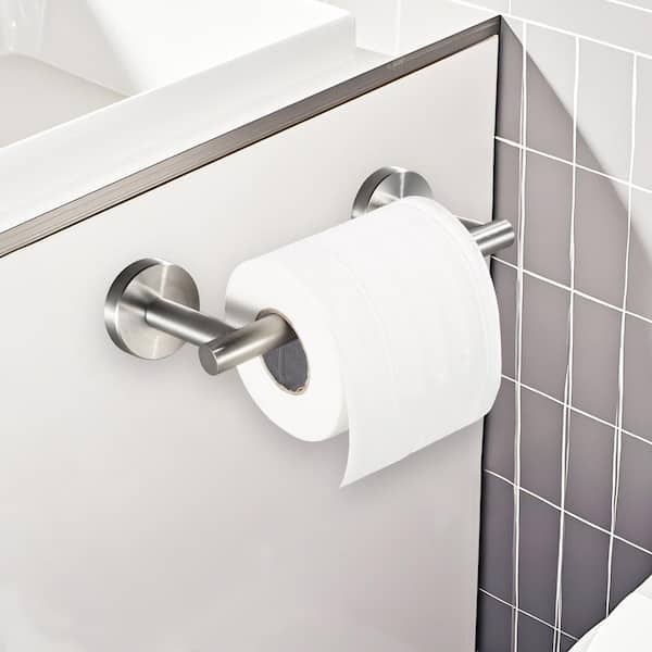 Wall-Mount Single Single Post Toilet Paper Holder in Brushed Nickel