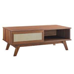 Soma Coffee Table in Walnut 21.5 in. L x 43 in. W x 16 in. H Rectangle MDF and Particleboard Top