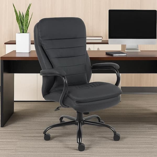 Ava Fabric Rolling Task Chair in Black Arms