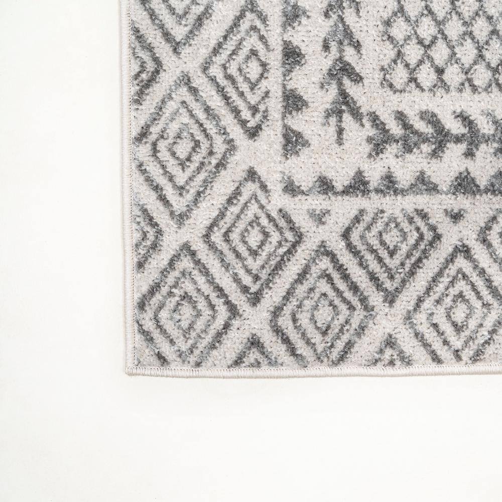 Athens Geometric Boho 5x8 Gray Synthetic Area Rug