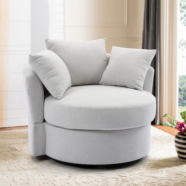 Oversized round barrel outlet chair